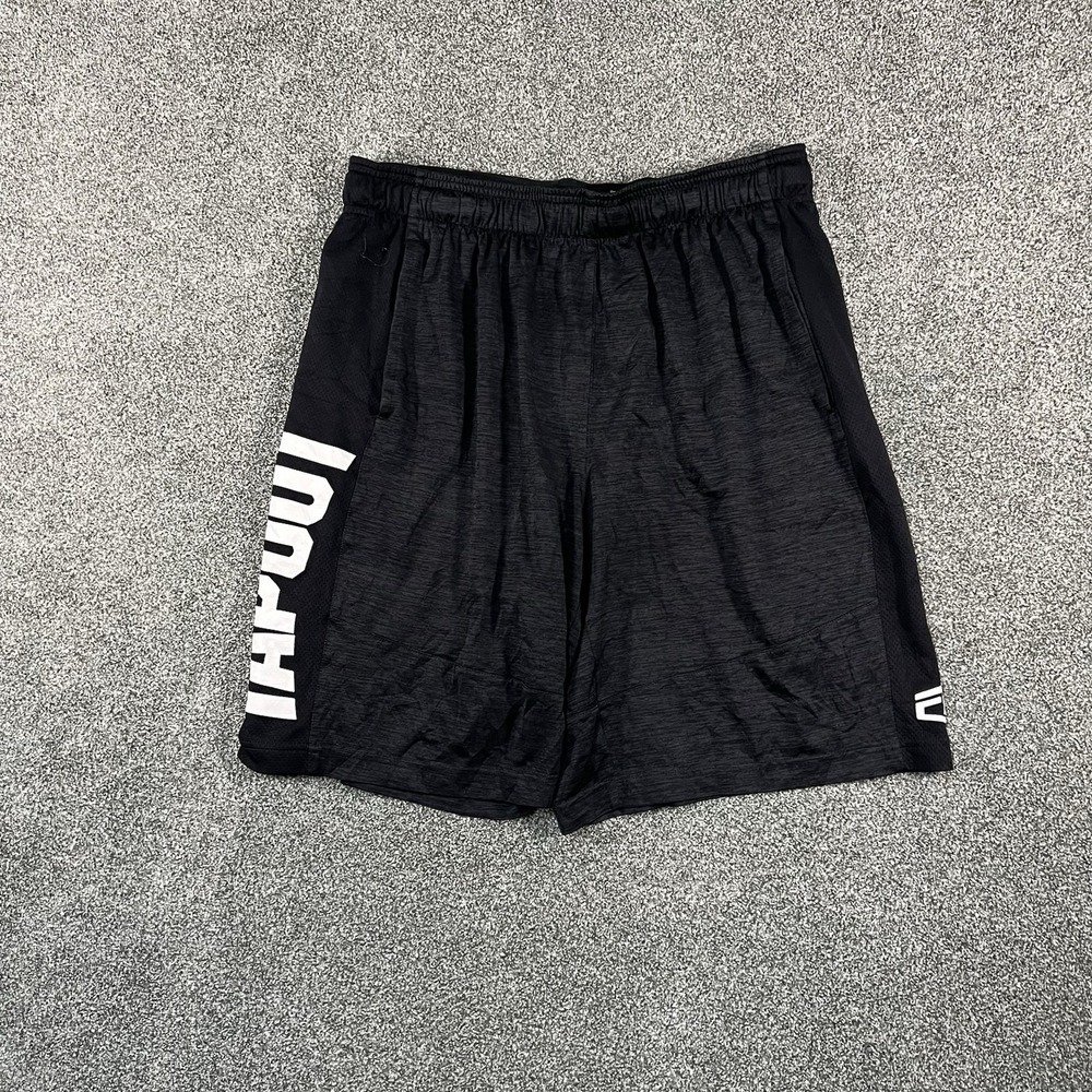 Under Armour Mens Shorts Medium Black HeatGear Athletic Training Gym Logo